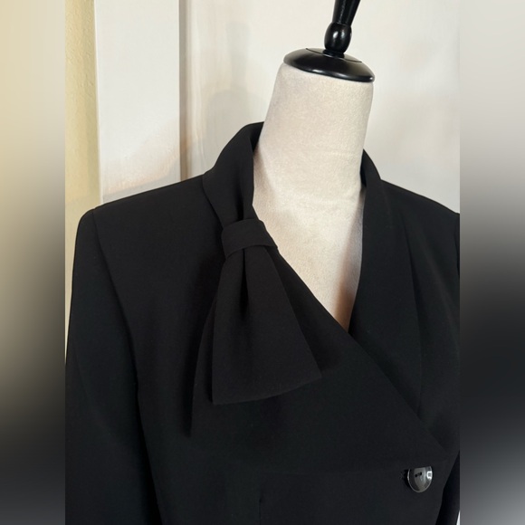 Vintage 90’s Le Suit Bow Detail Blazer Suit Jacket Formal Event Office noir - Picture 3 of 11